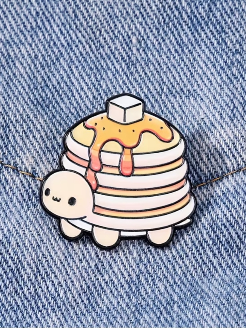 Polychrome Pancake Turtle Enamel Pin - Cute Small Pets Accessory